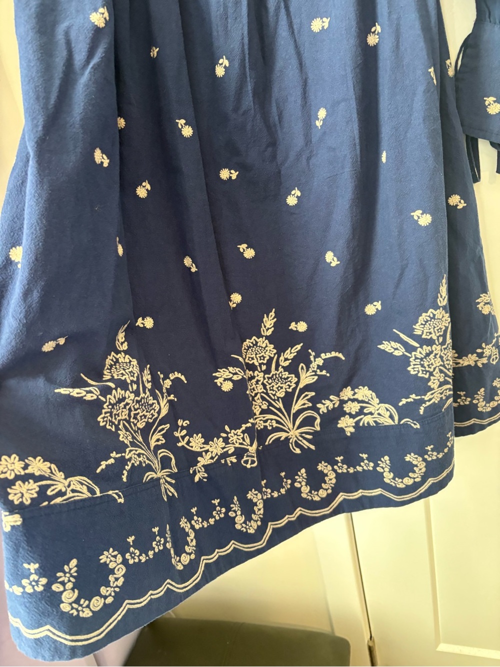 Free People Sonora Printed Mini Dress Navy Blue Medium - Picture 15 of 16